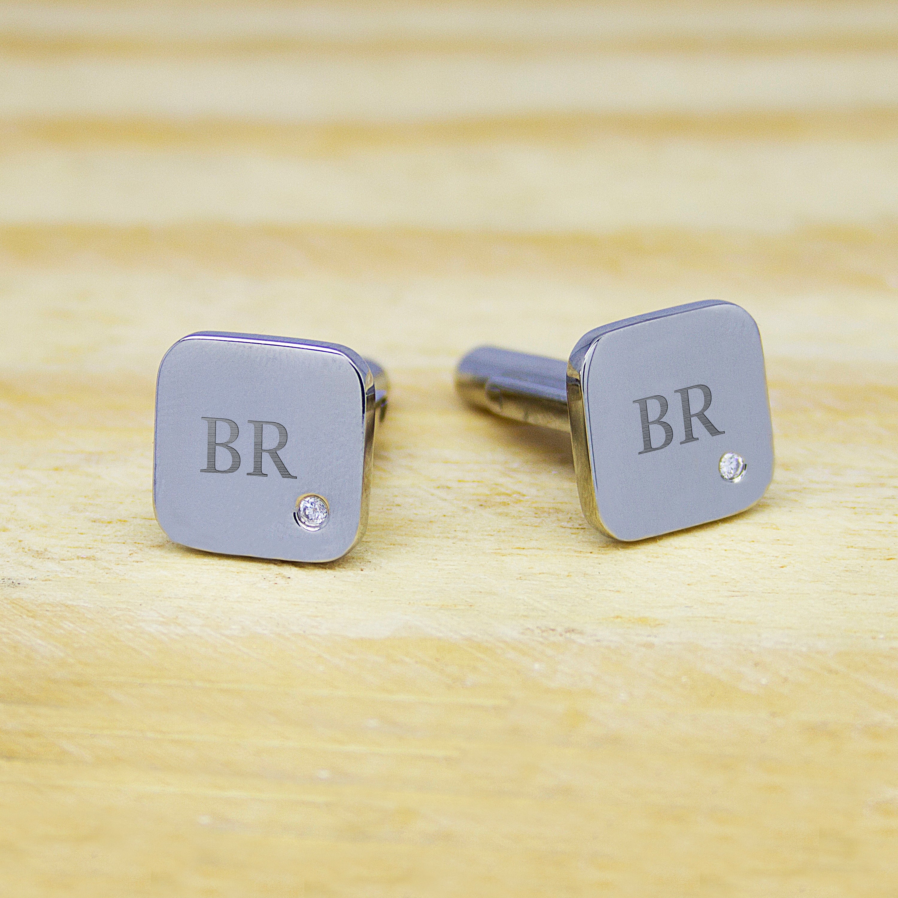 thumbnail image 2 of LeCalla Sterling Silver Cufflinks For Men - Cubic Zirconia Square Cuff Links For Groom & Formal Wear 2 of 13