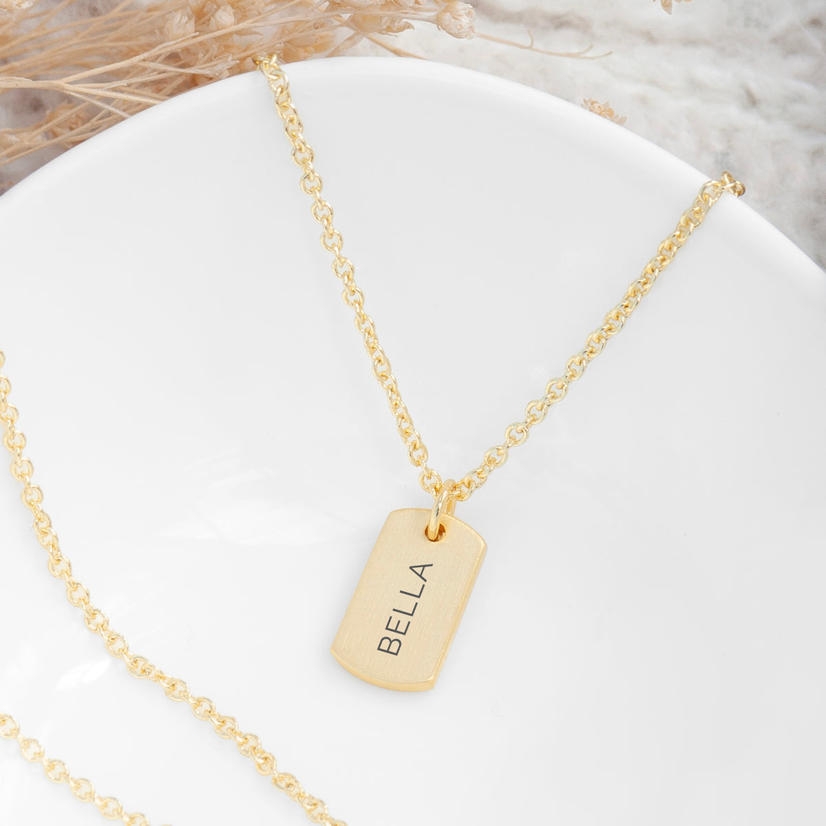 Personalised Gold Name Tag Necklace | Gifts for Her | Treat Republic