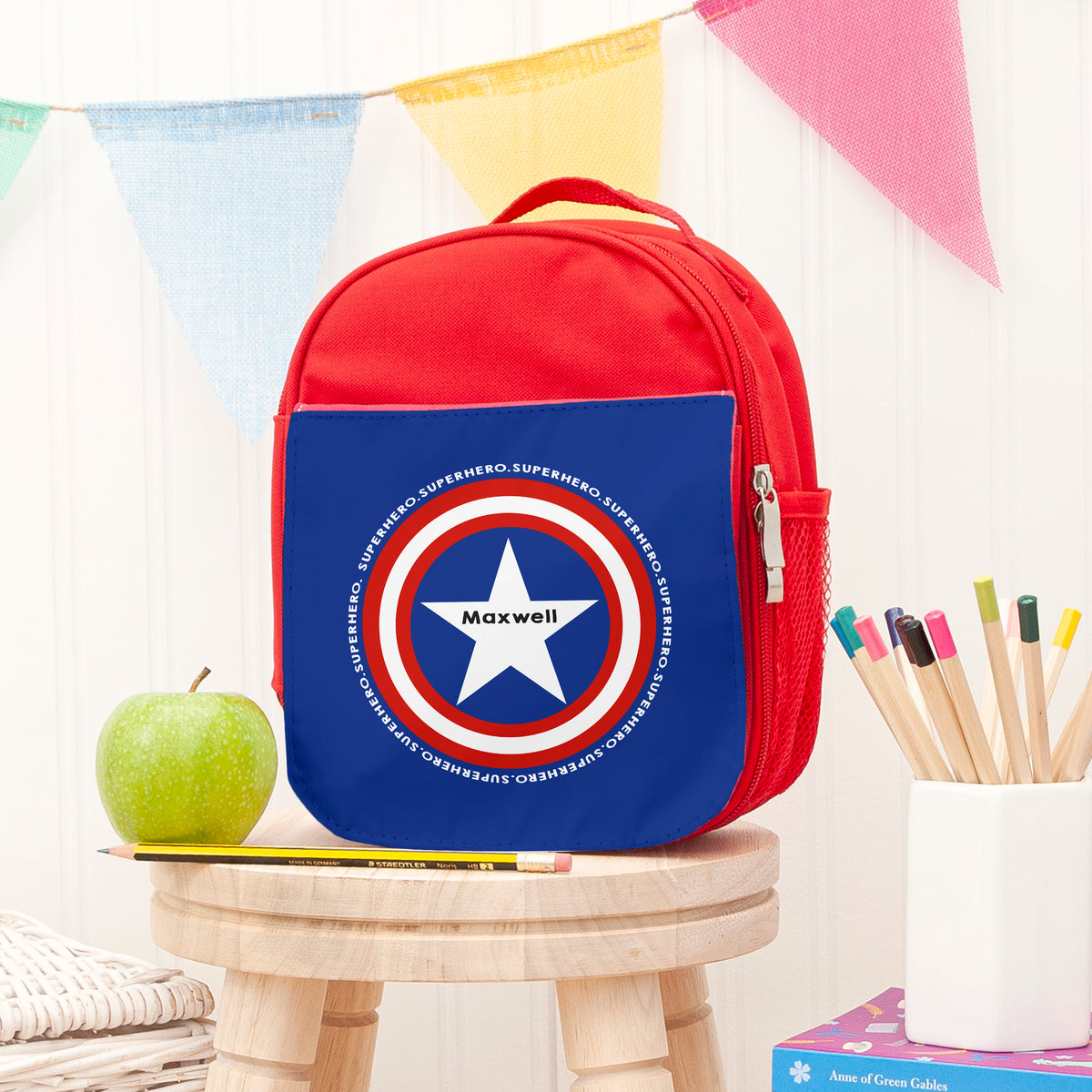 Personalised Superhero Red Lunch Bag | Gifts for Kids | Treat Republic