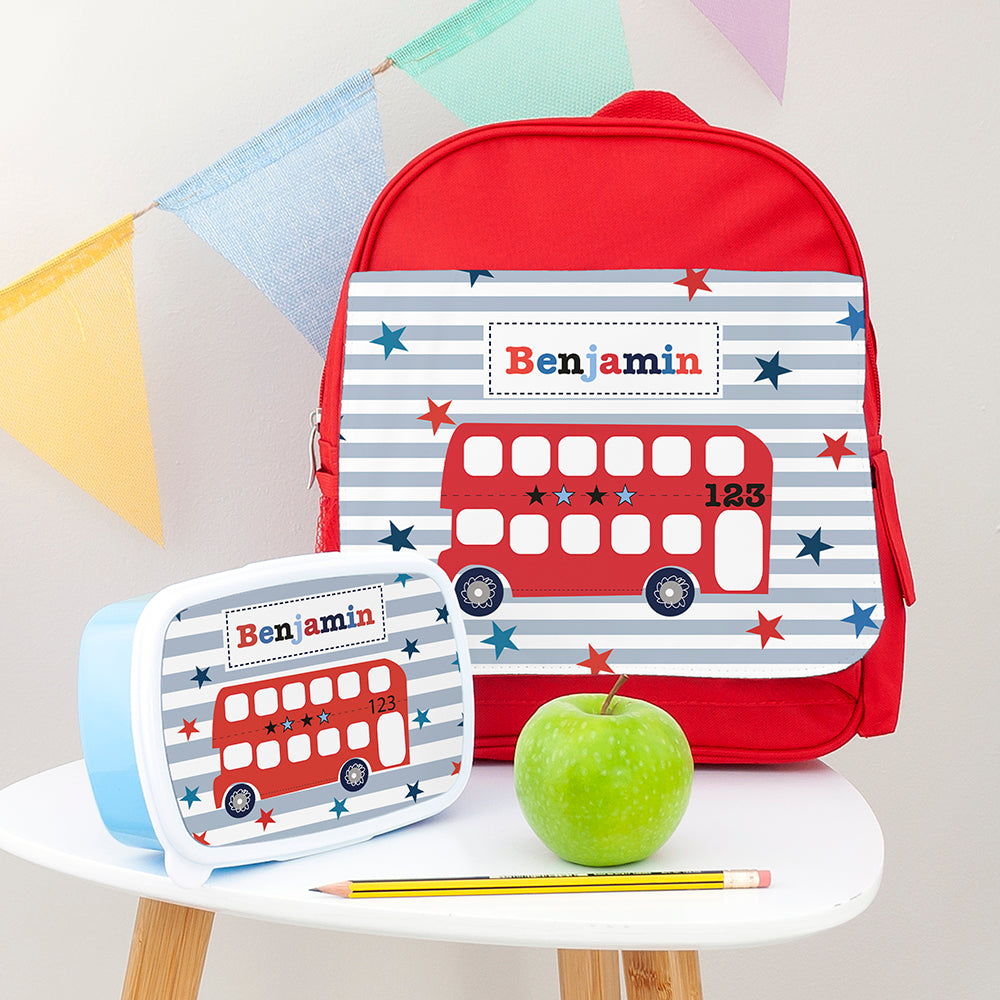 Personalised Kid's Bus School Set