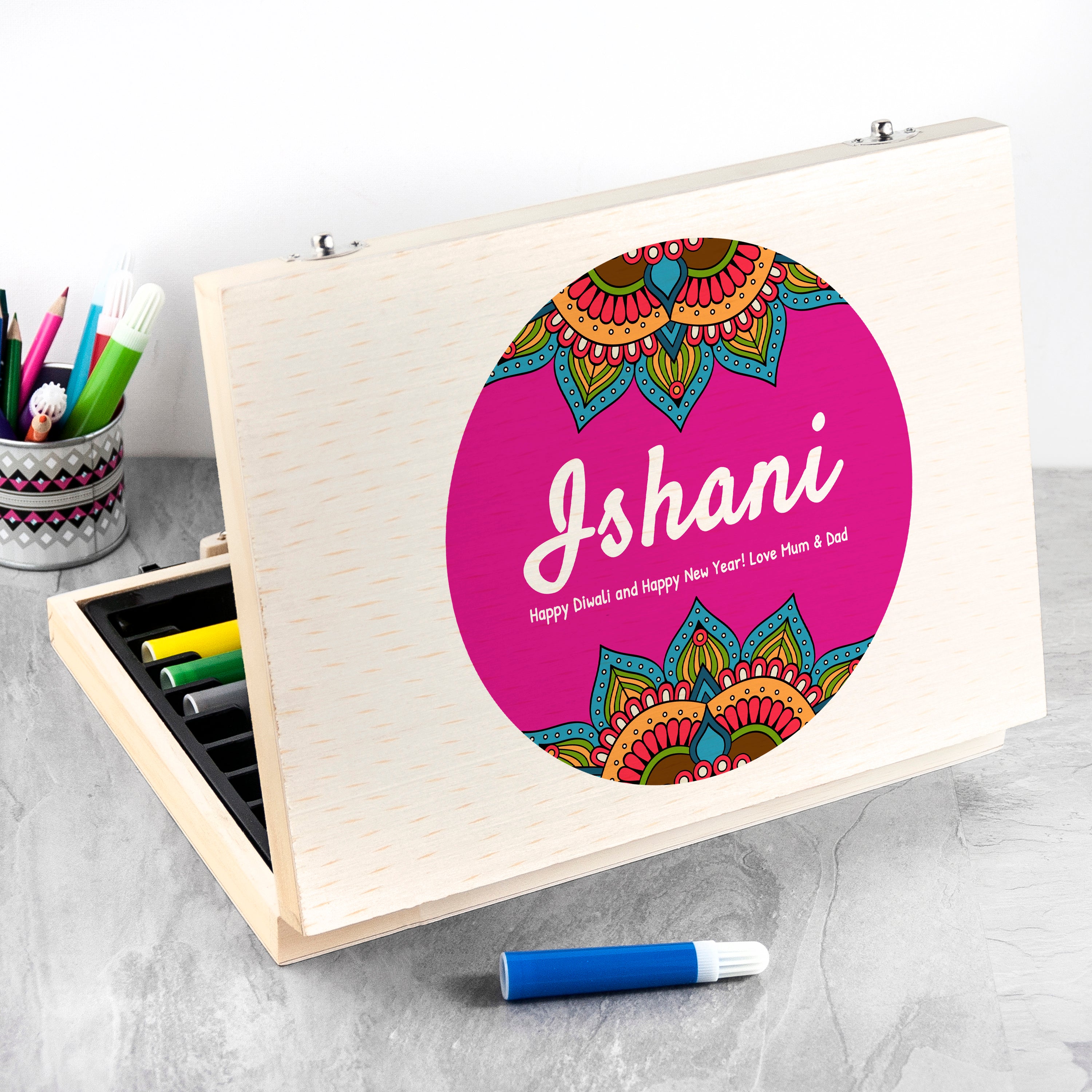 Happy Diwali Personalised Rangoli Colouring In Set - treat-republic