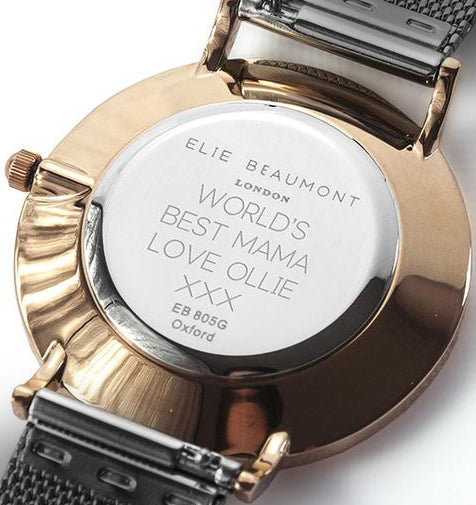 Personalised Vegan Leather Watch in Cream with Grey Face - treat-republic