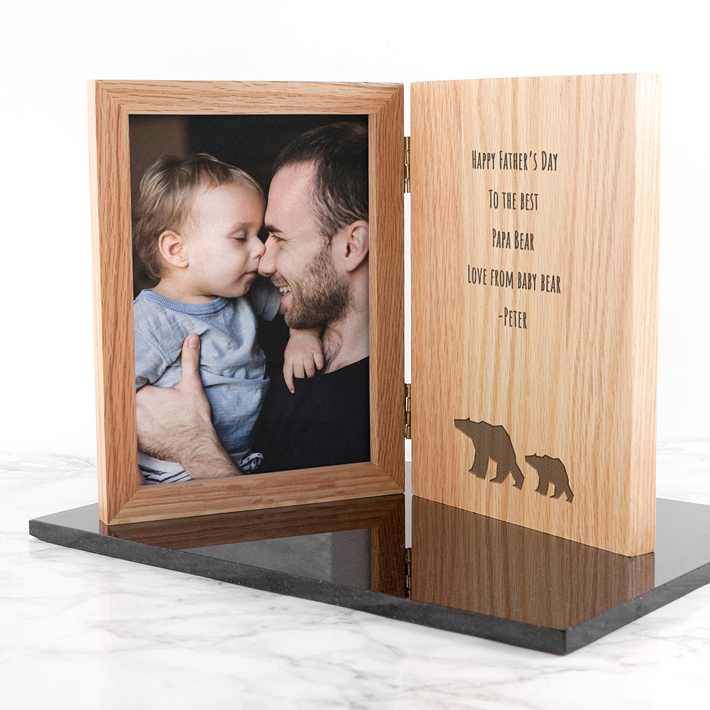 Engraved Father's Day Bear Book Photo Frame - treat-republic