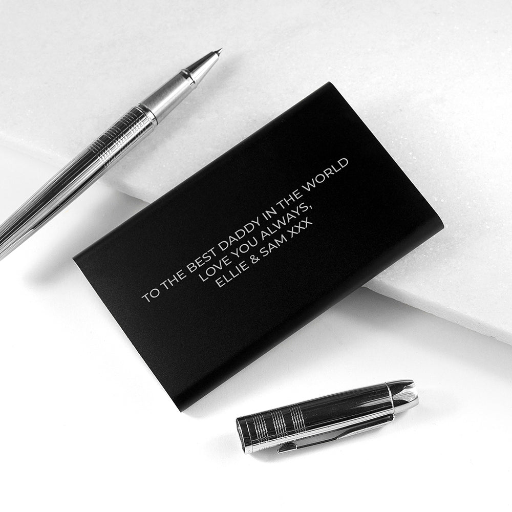 Personalised Engraved Black Powerbank - treat-republic