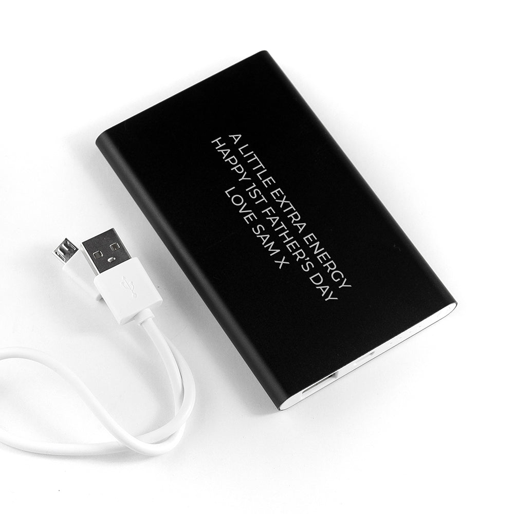 Personalised Engraved Black Powerbank - treat-republic