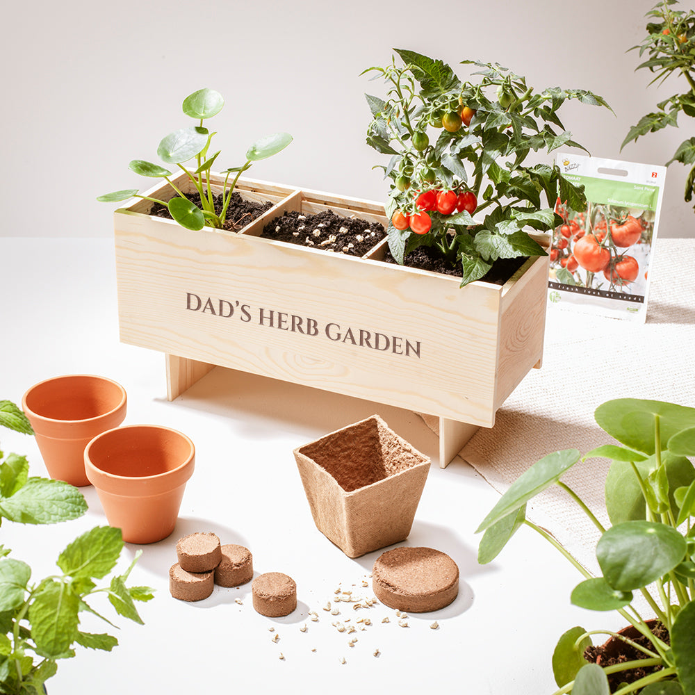 wine boxes as planters Personalised Herb Garden Wooden Wine Box