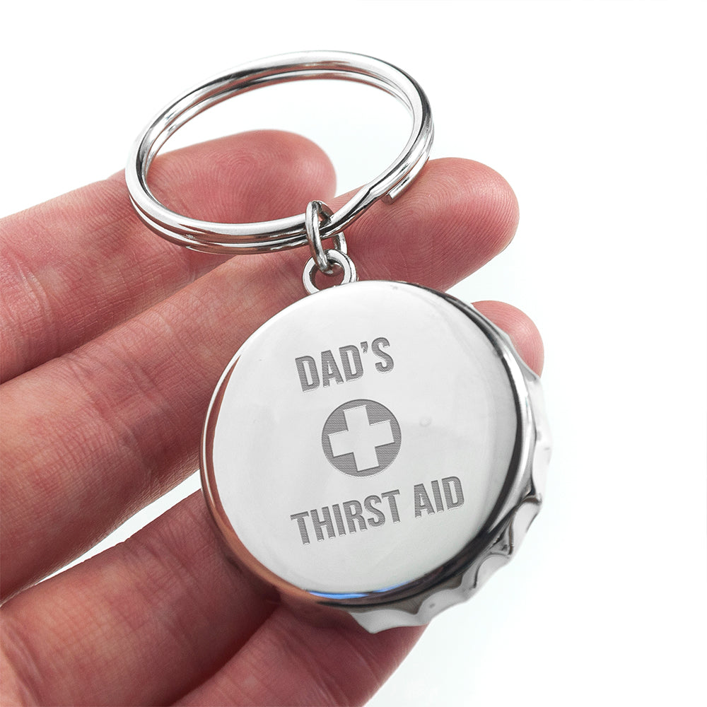 Personalised Thirst Aid Bottle Opener Keyring - treat-republic