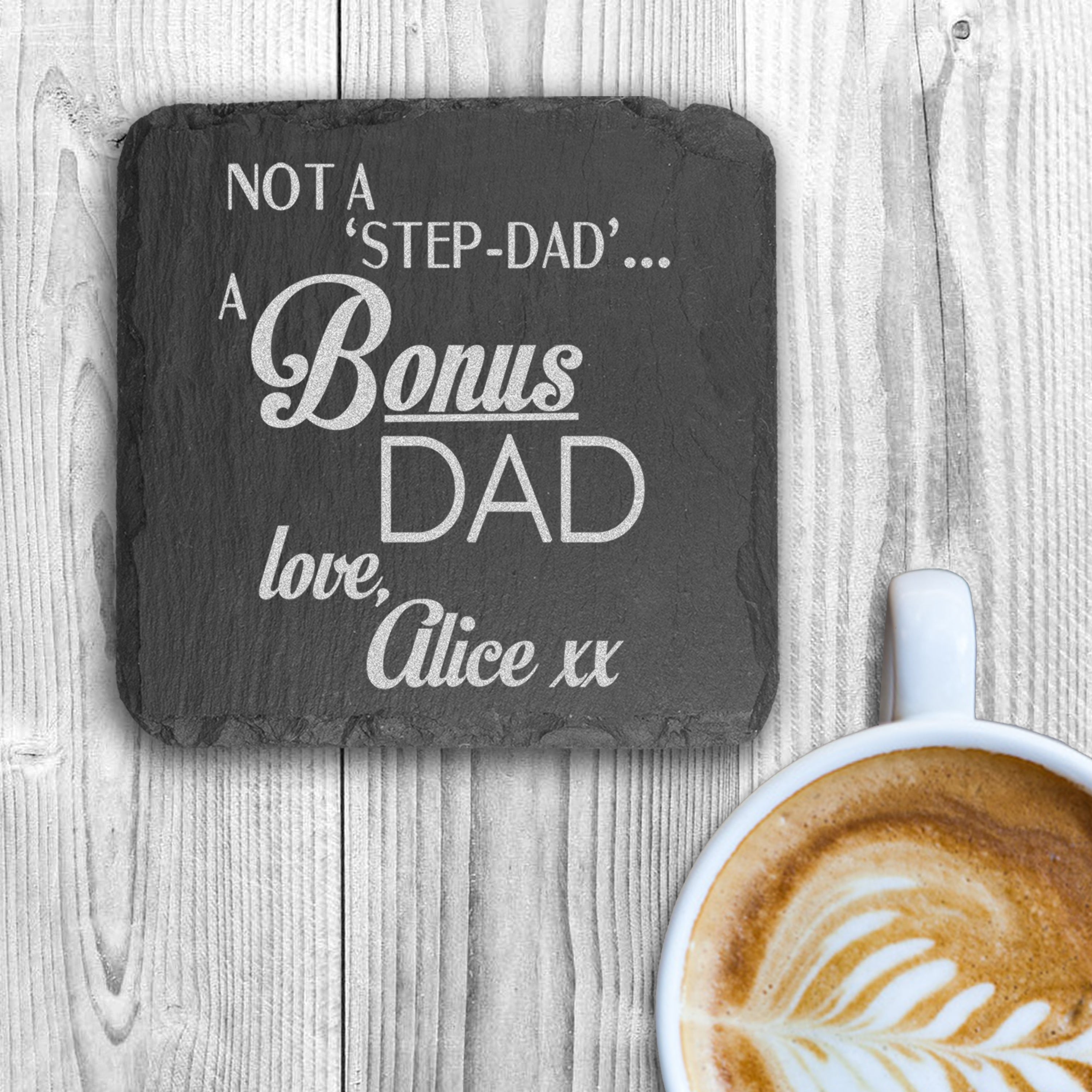 A Bonus Dad Square Slate Keepsake - treat-republic