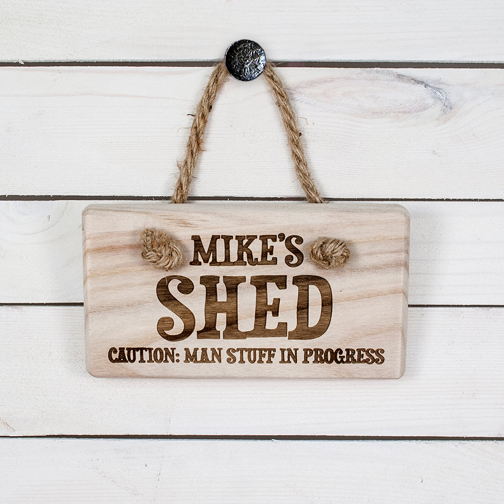 CAUTION: MAN STUFF Personalised Wooden Sign - treat-republic