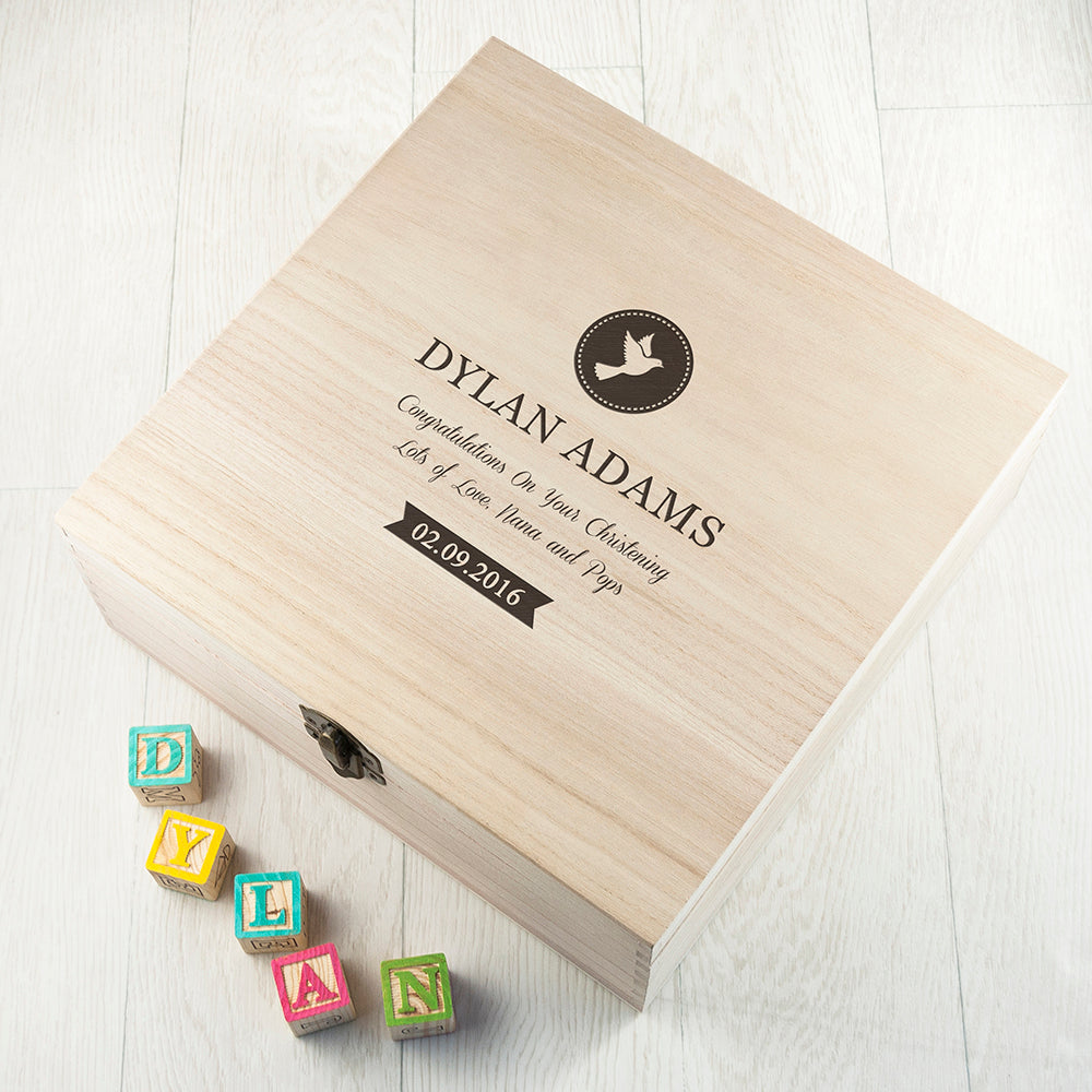 Christening Memory Box With Special Message - treat-republic