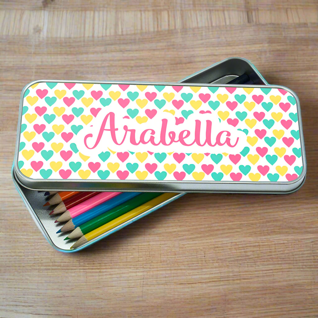 Colourful Heart Pattern Pencil Case - treat-republic