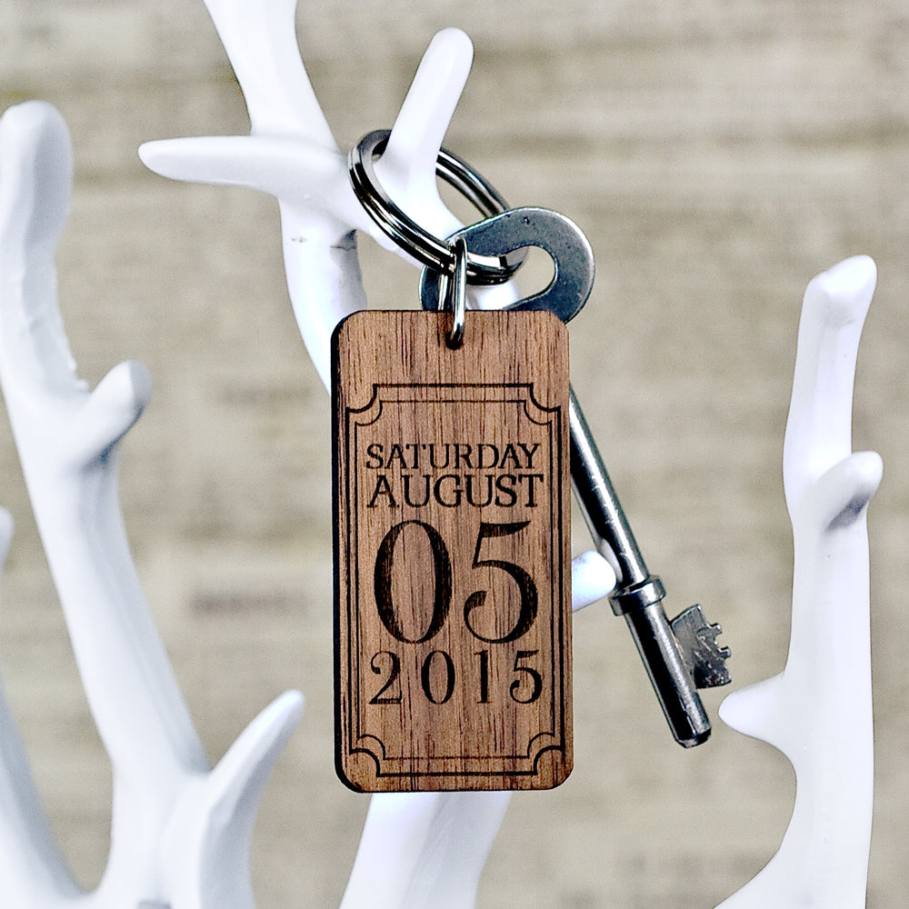 Custom Special Date Keyring - Rectangle Frame Design - treat-republic