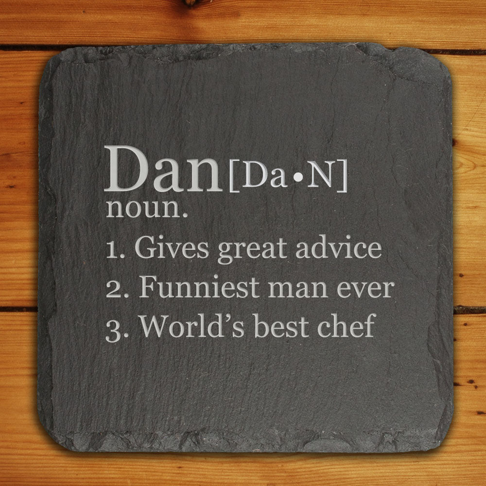 Definition of Dad Square Slate Keepsake - treat-republic