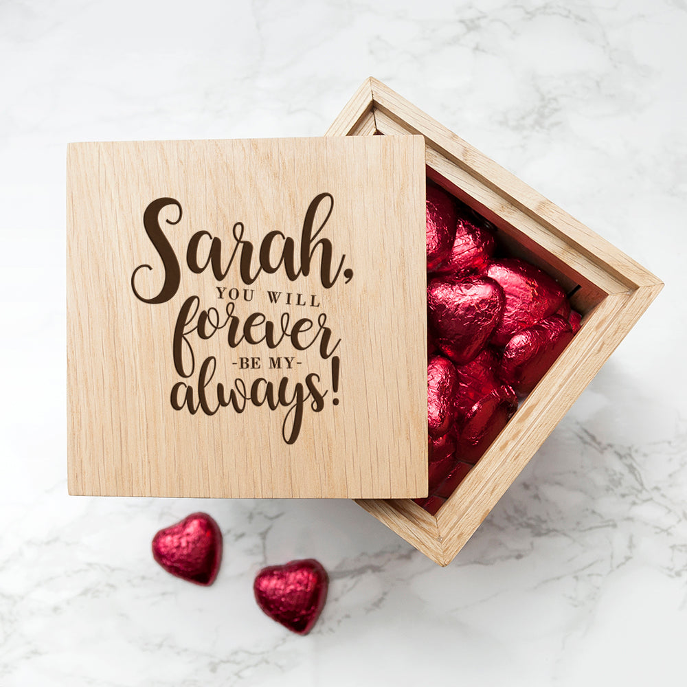 Personalised Forever My Always Oak Photo Cube - treat-republic