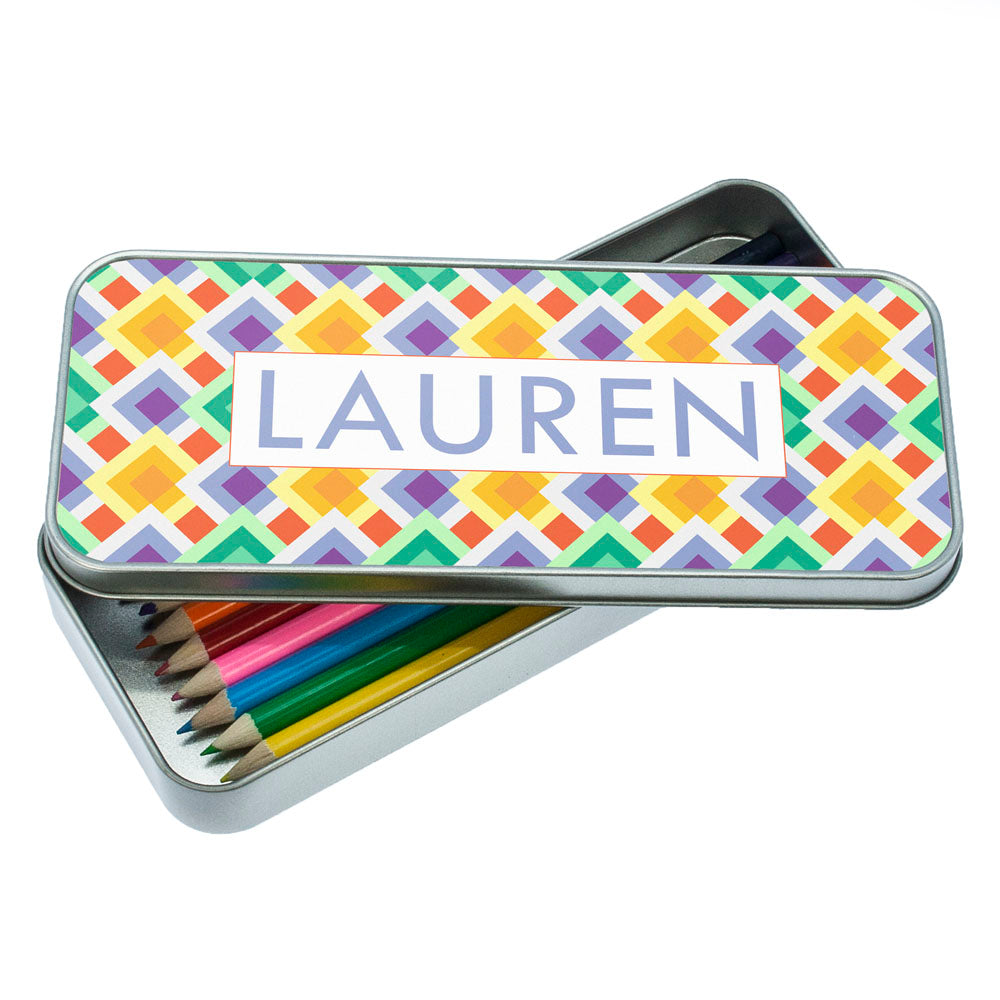 Funky Diamond Pattern Pencil Case - treat-republic