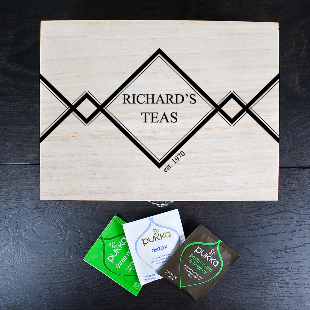 Gentlemen's Teas Personalised Wooden Tea Box - treat-republic
