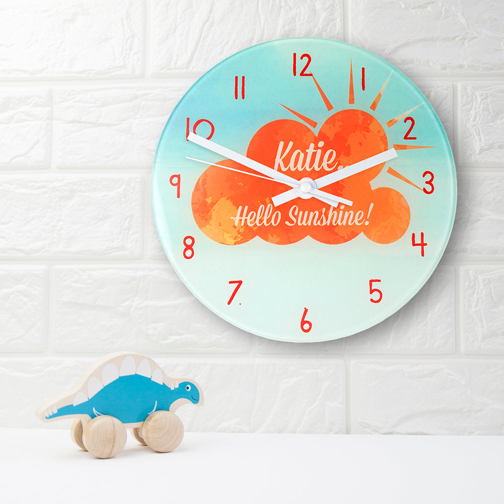 Hello Sunshine Personalised Wall Clock - treat-republic