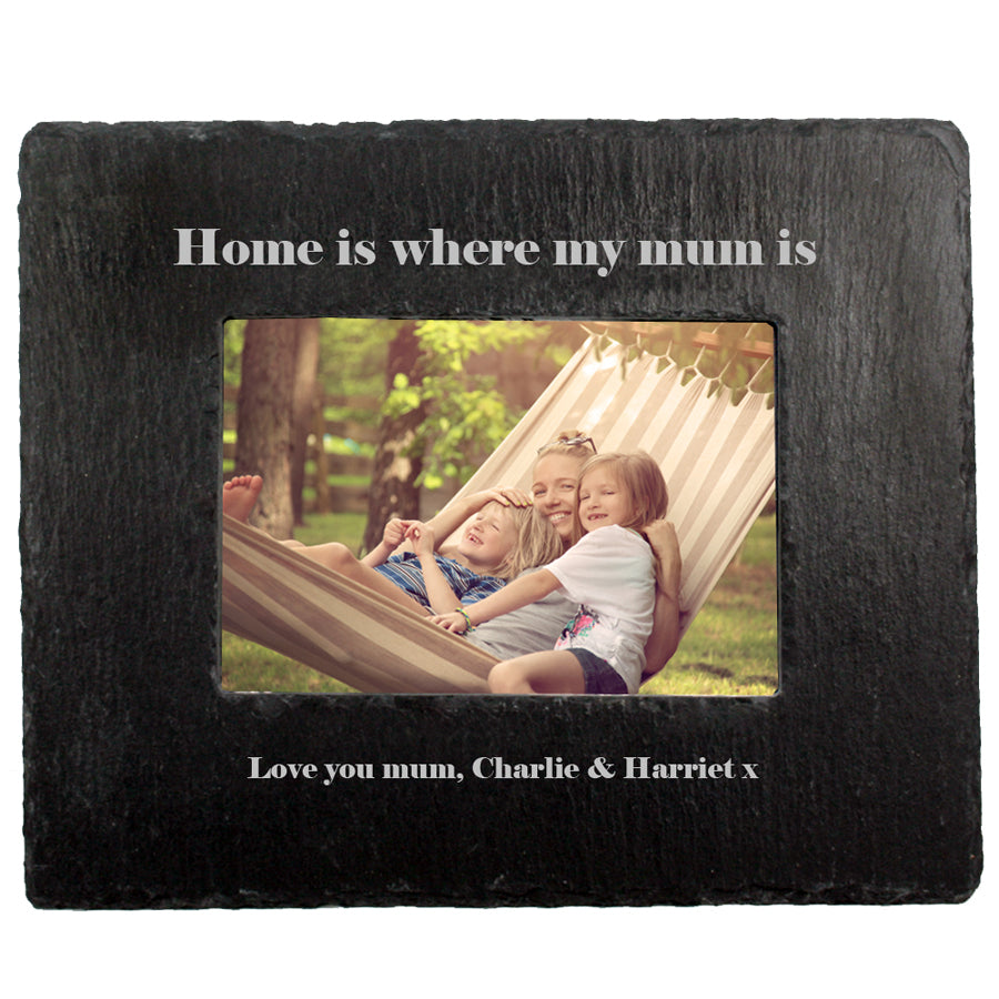 Home Is Where Mum Is Slate Photoframe - treat-republic