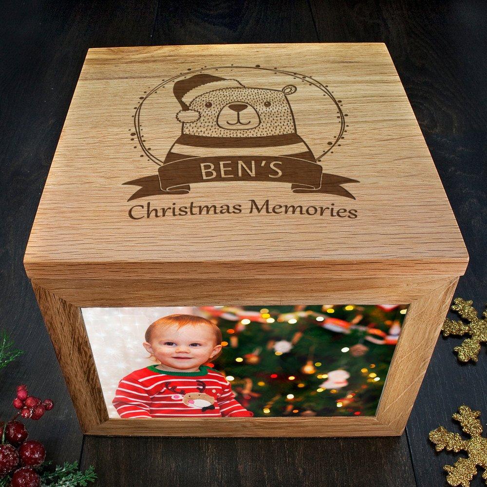 Personalised Woodland Bear Christmas Memory Box - treat-republic