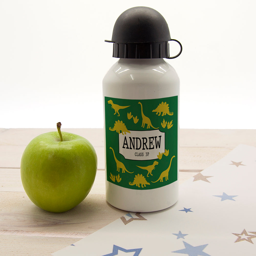 Jurassic Fun Silhouette Personalised Water Bottle - treat-republic
