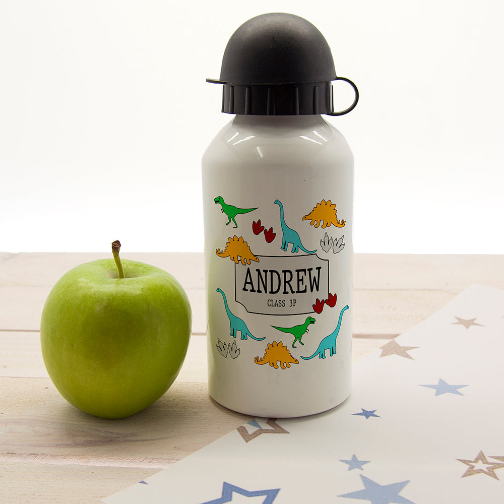 Jurassic Fun Silhouette Personalised Water Bottle - treat-republic
