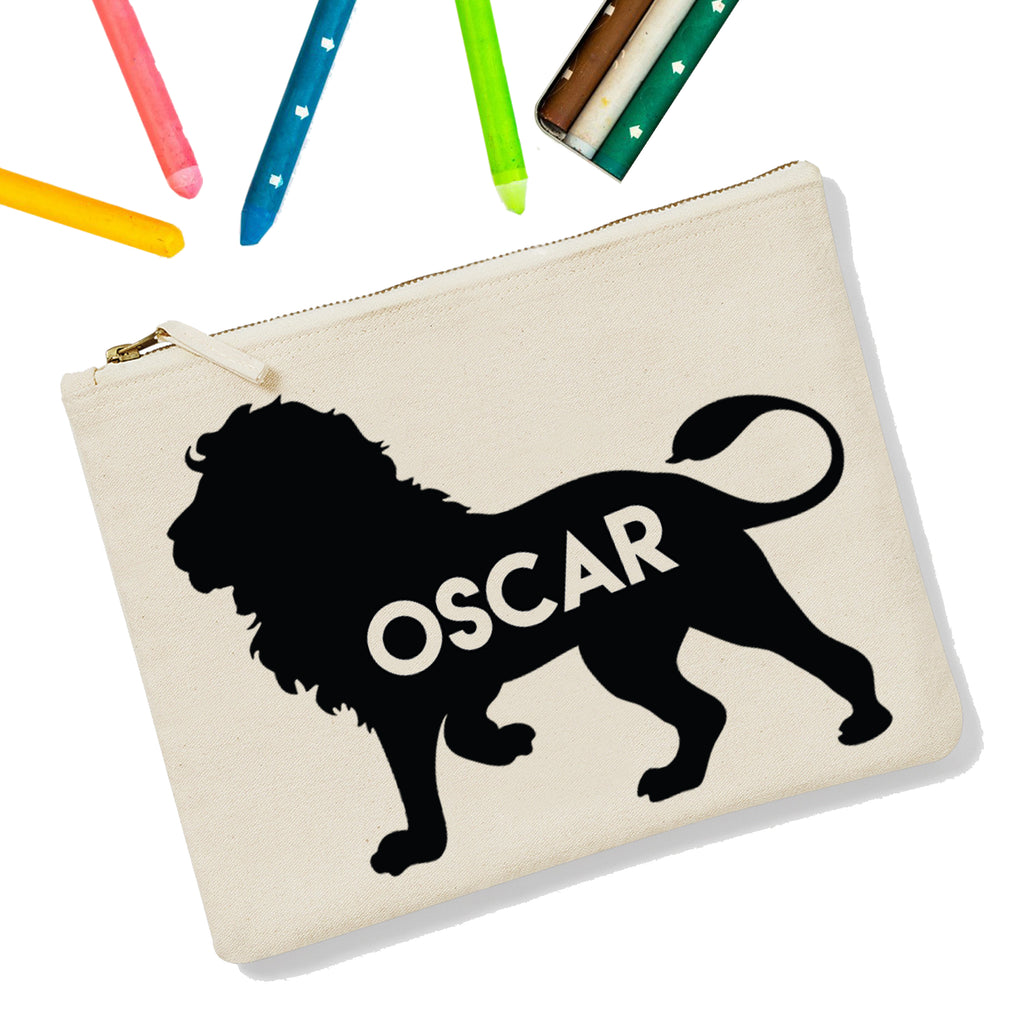 Lion Personalised Zipup Pencil Case - treat-republic