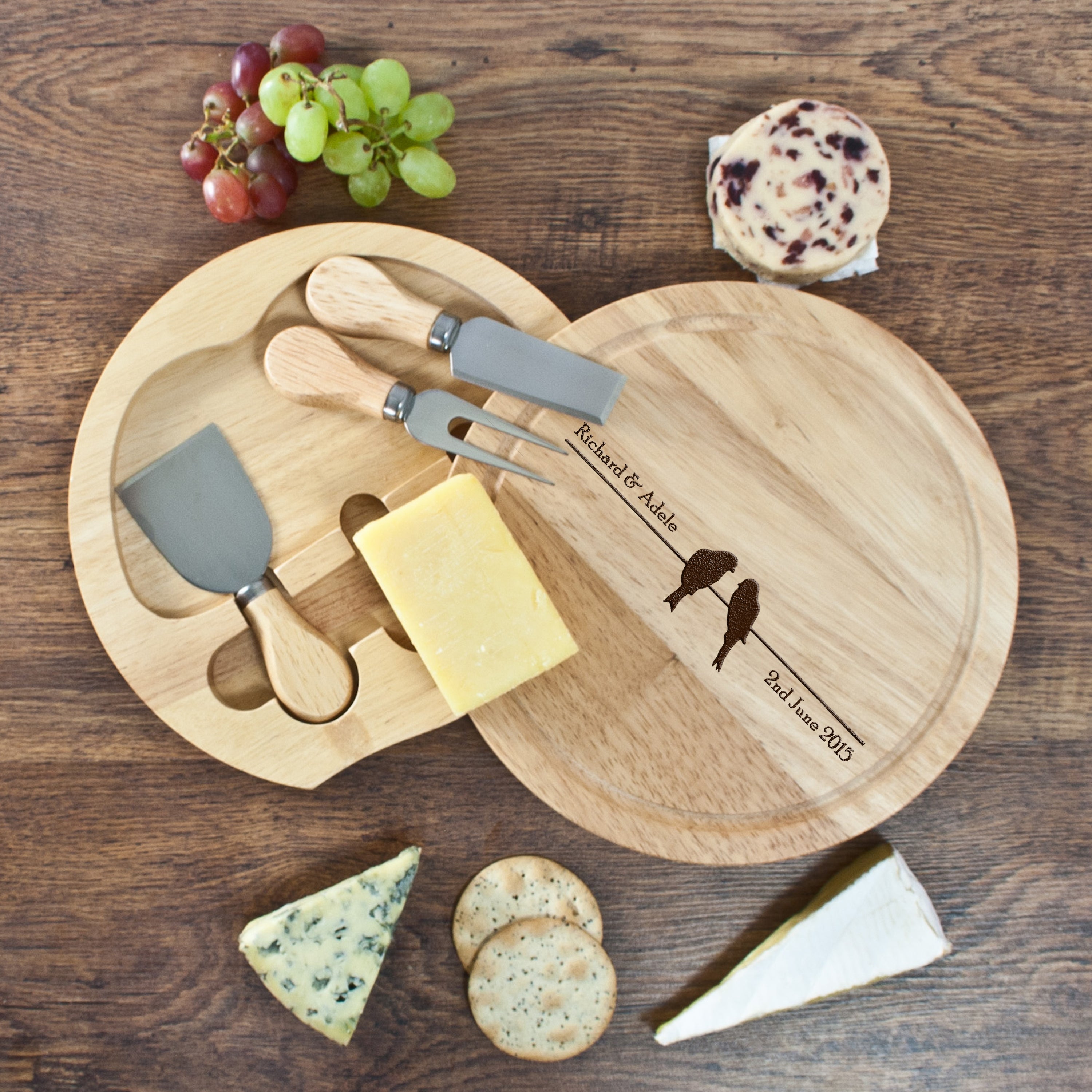 'Love Birds' Round Cheese Board - treat-republic