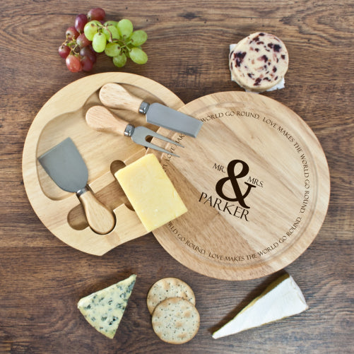 Love Makes The World Go Round Cheese Board Set - treat-republic