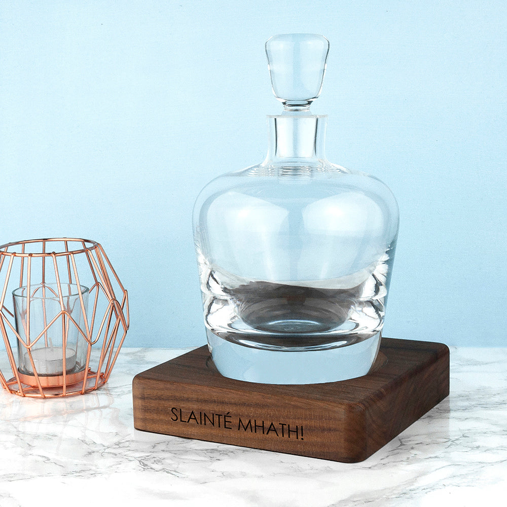Personalised LSA Whisky Decanter & Walnut Base - treat-republic