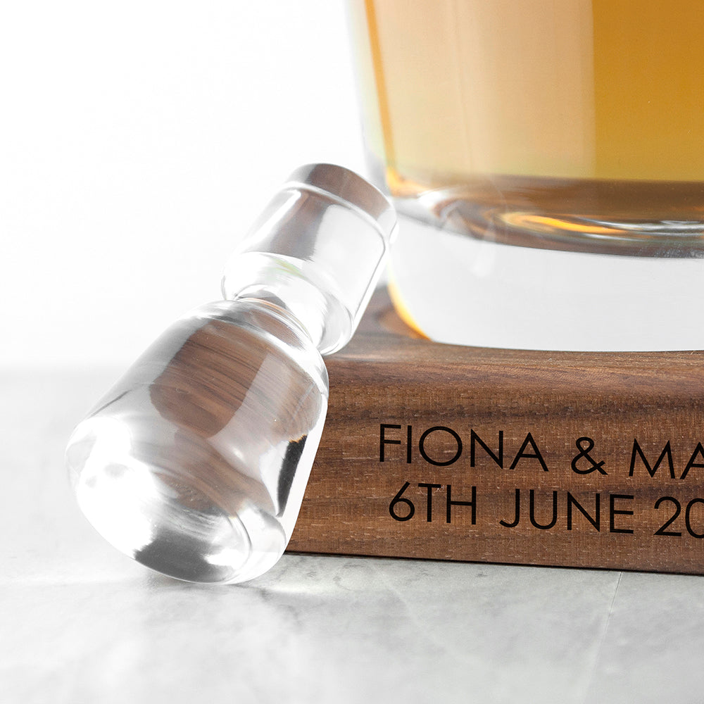 Personalised LSA Whisky Decanter & Walnut Base - treat-republic