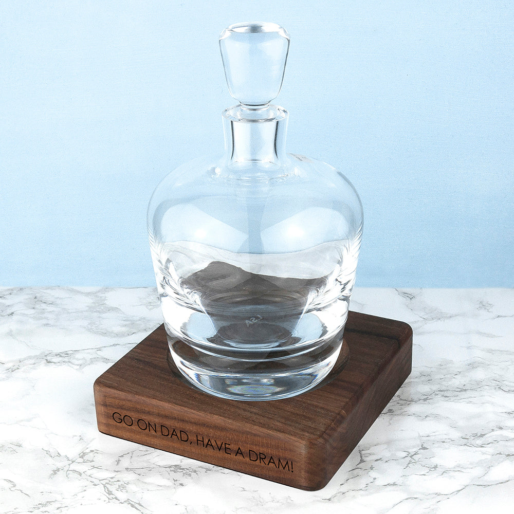 Personalised LSA Whisky Decanter & Walnut Base - treat-republic