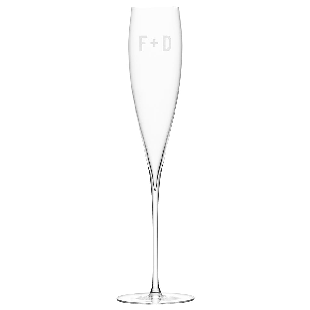 LSA Monogrammed Savoy Champagne Flutes - treat-republic