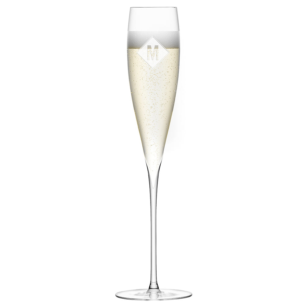 LSA Monogrammed Savoy Champagne Flutes - treat-republic