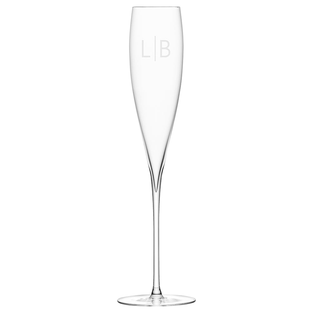 LSA Monogrammed Savoy Champagne Flutes - treat-republic