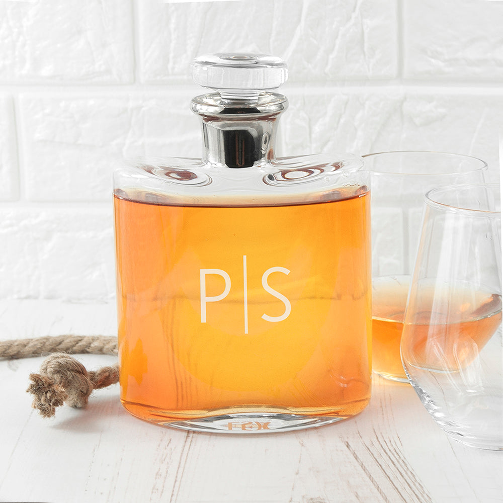 LSA Monogrammed Platinum Necked Decanter - treat-republic