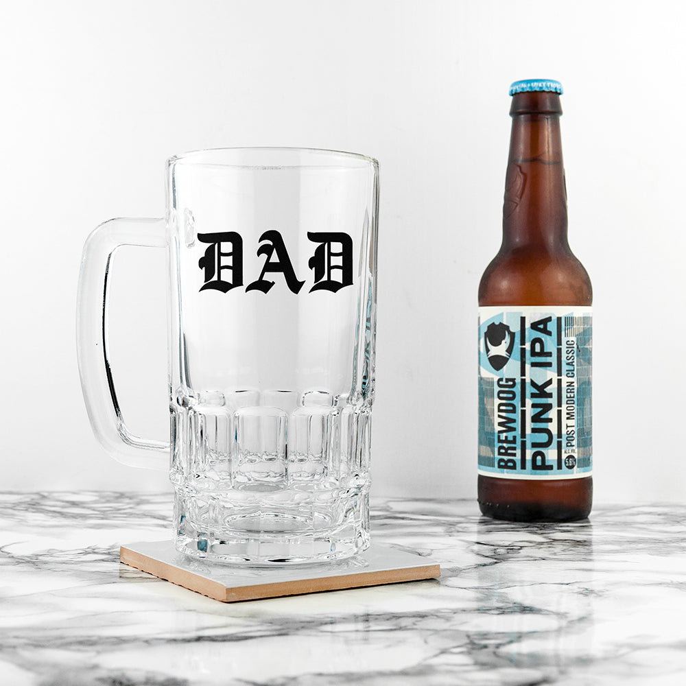 Medieval Text Monogram Beer Glass Tankard - treat-republic