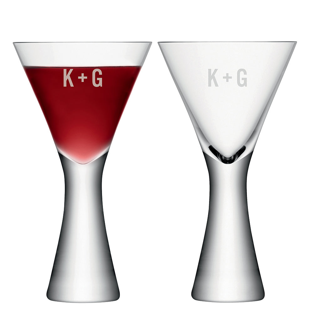 Monogrammed LSA Wine Glasses Set of 2 - treat-republic