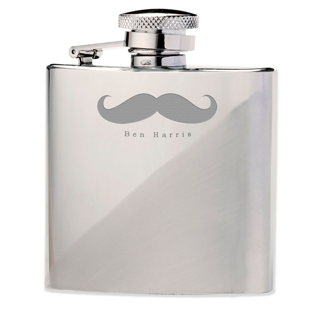 Moustache 6oz Hip Flask - treat-republic