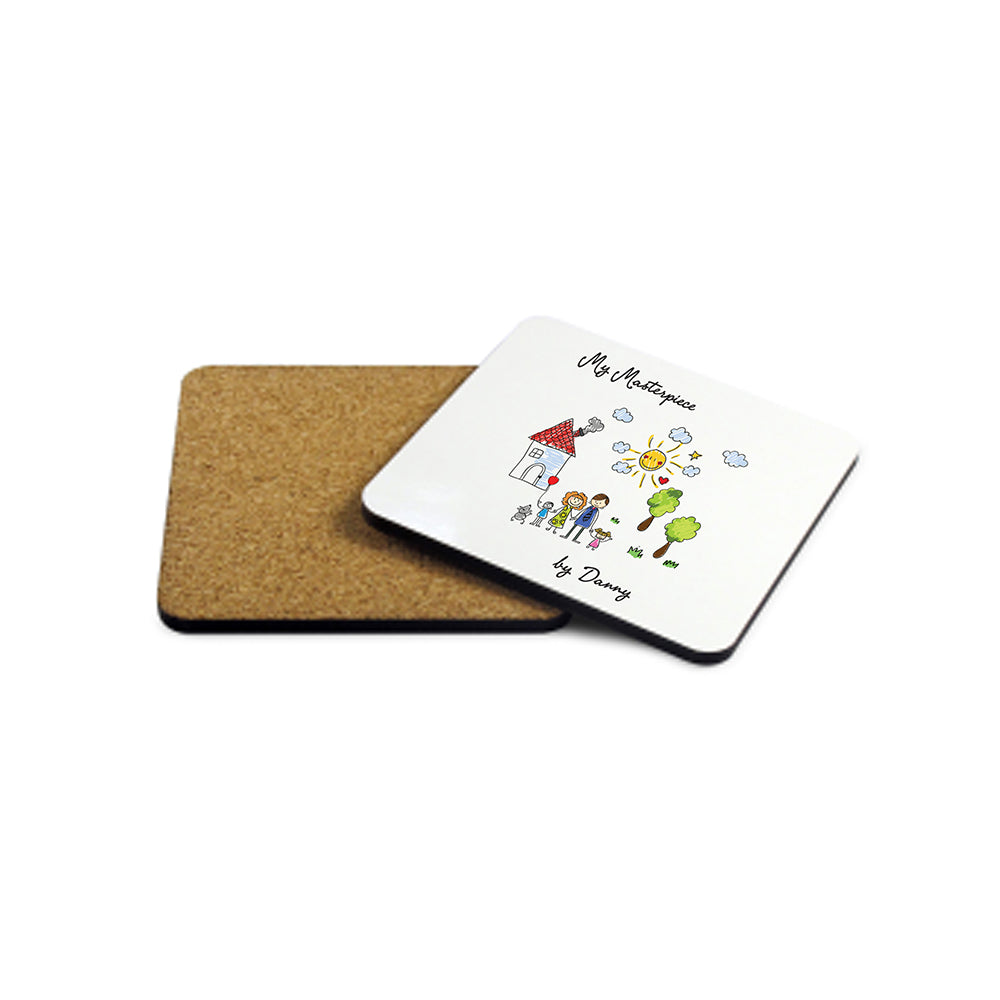 My Mini Masterpiece Personalised Artwork Wooden Coaster - treat-republic