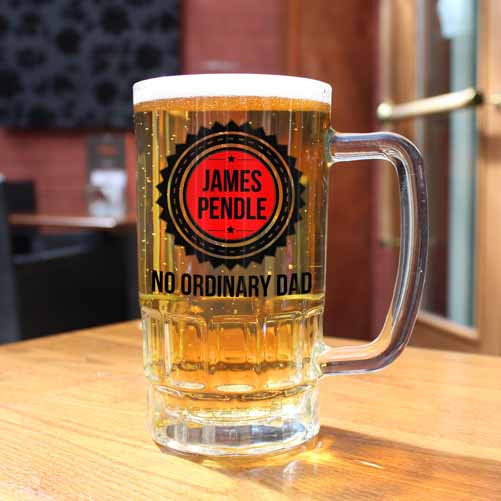 Personalised No Ordinary Dad Beer Glass Tankard - treat-republic