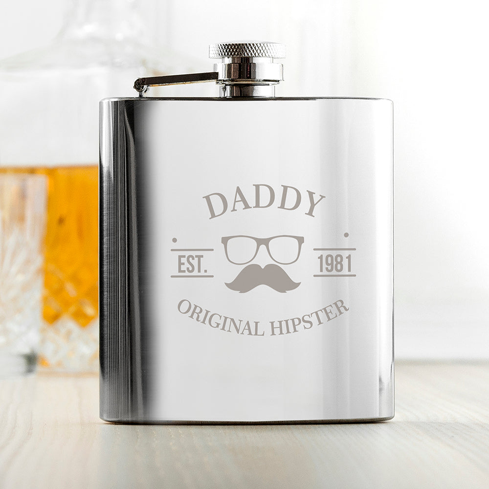 Original Hipster's Silver Hip Flask - treat-republic