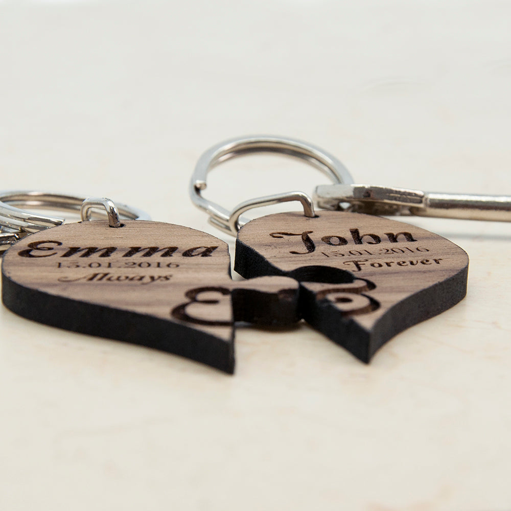 Always & Forever Couples' Jigsaw Keyring - treat-republic