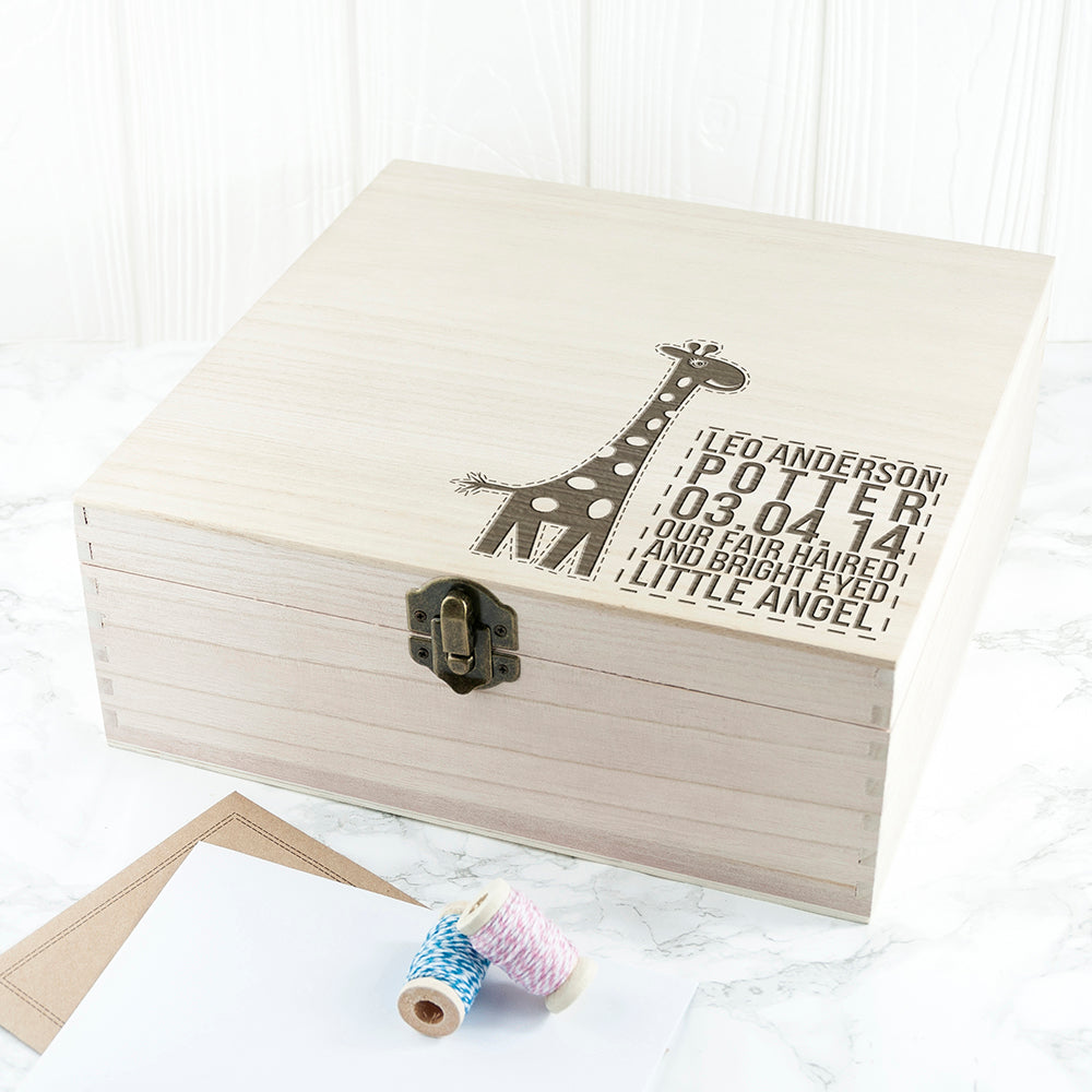 Personalised Baby Giraffe Keepsake Box - treat-republic
