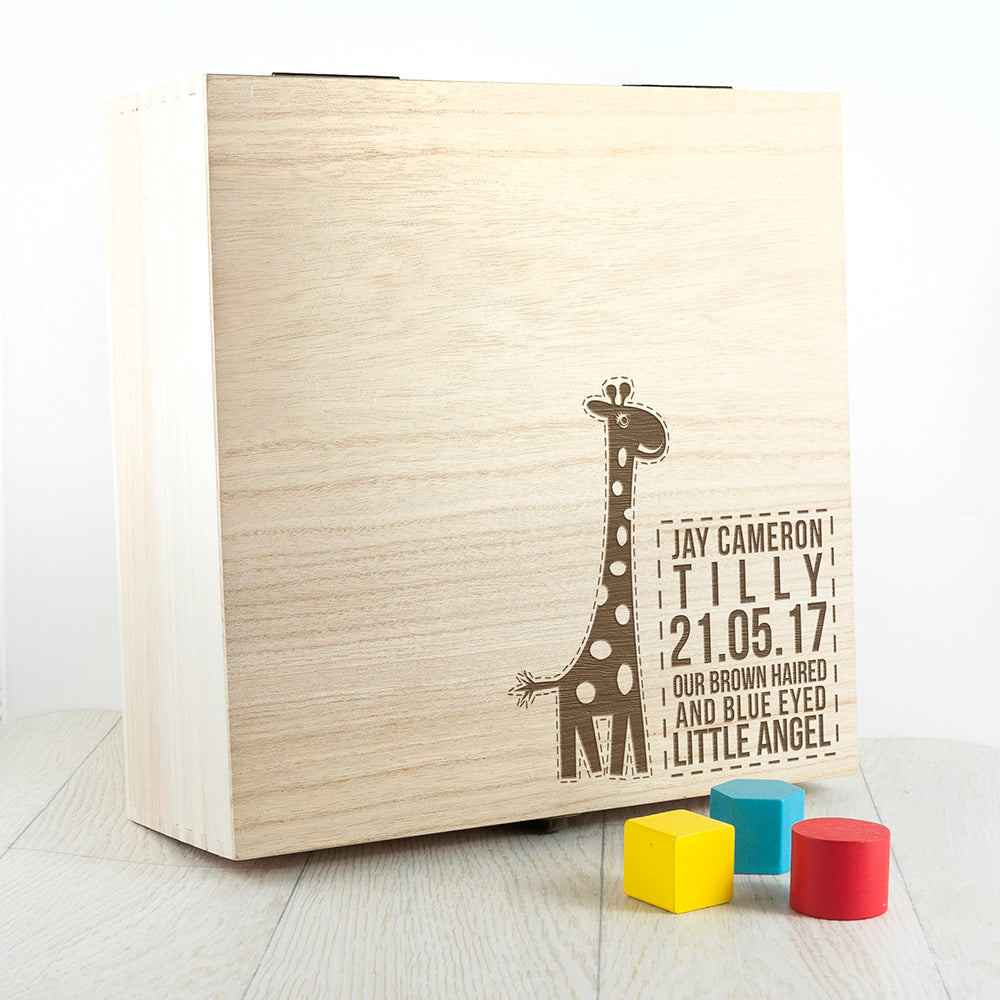 Personalised Baby Giraffe Keepsake Box - treat-republic