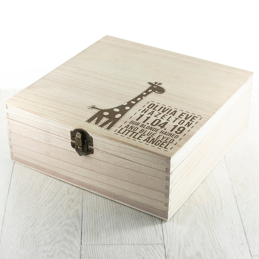 Personalised Baby Giraffe Keepsake Box - treat-republic