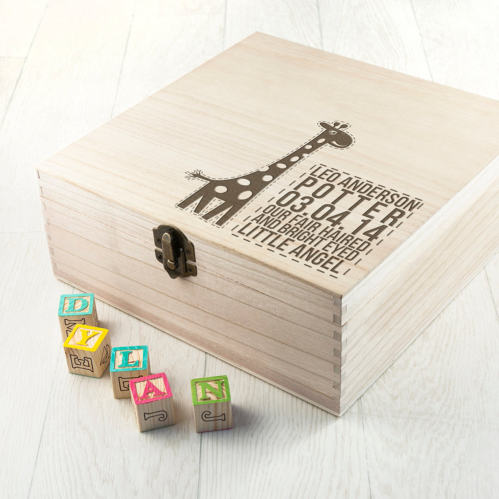Personalised Baby Giraffe Keepsake Box - treat-republic
