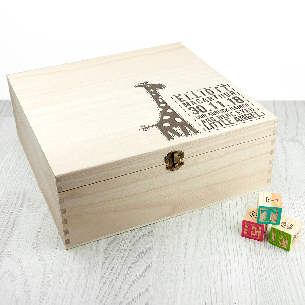 Personalised Baby Giraffe Keepsake Box - treat-republic