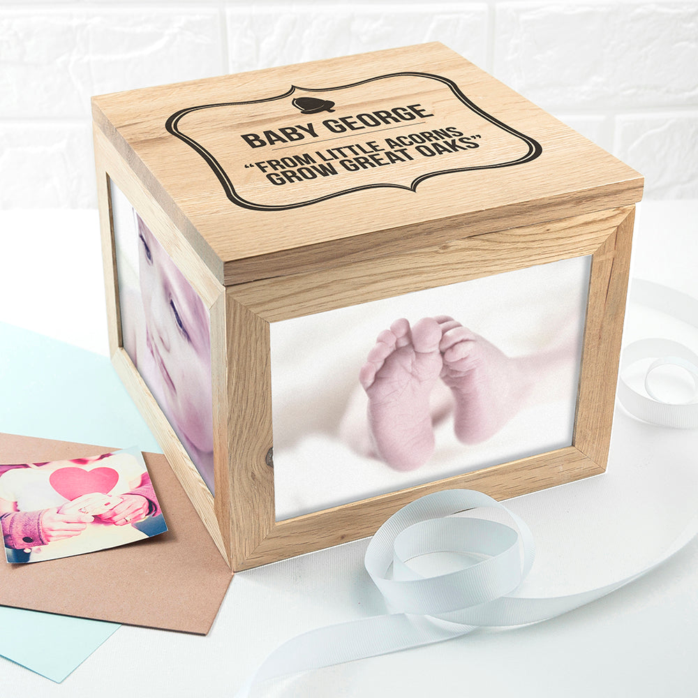 Personalised Little Acorns Large Keepsake Box - treat-republic