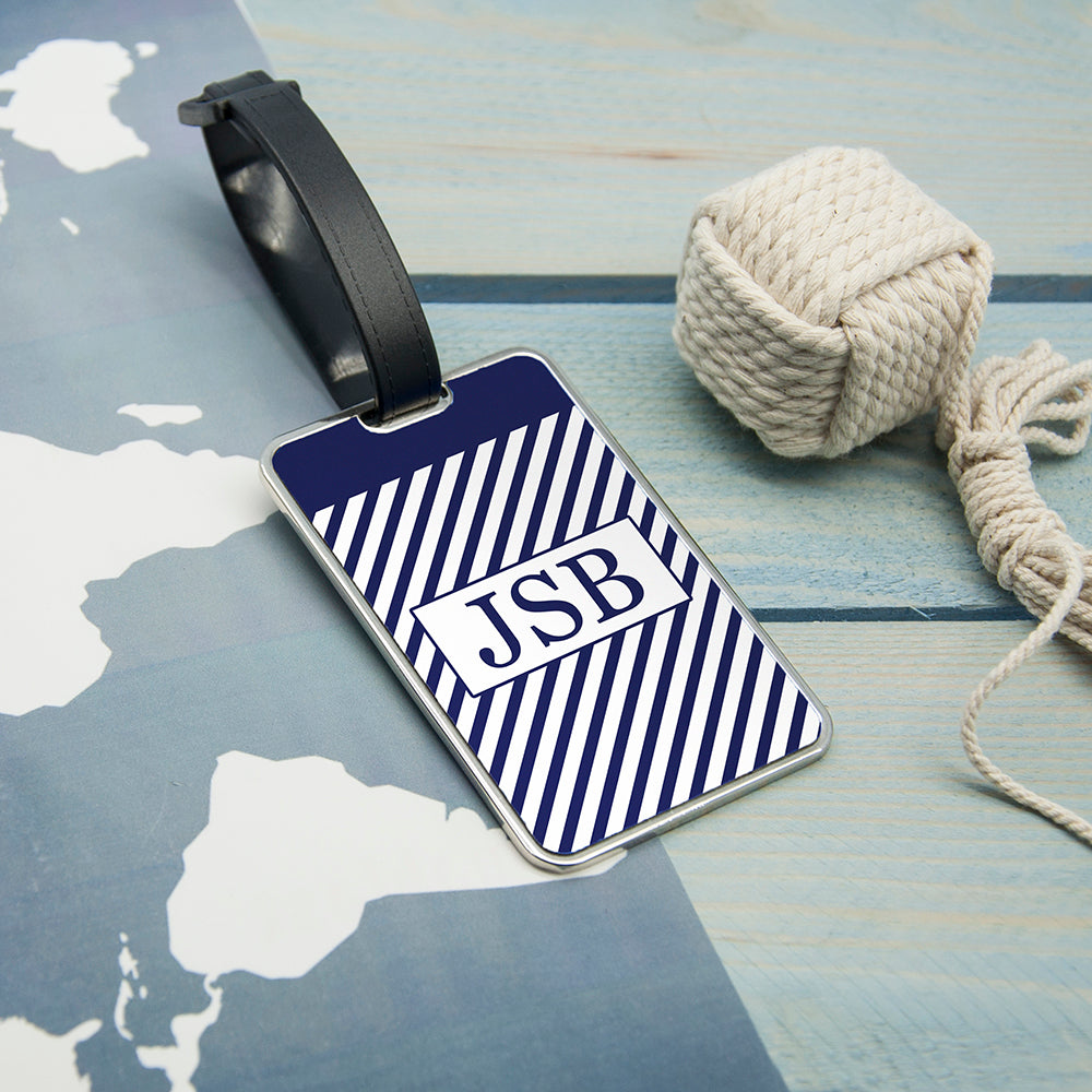 Gentlemen's Nautical Monogrammed Luggage Tag - treat-republic