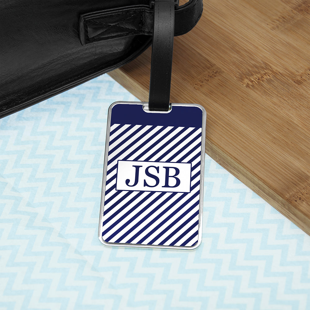Gentlemen's Nautical Monogrammed Luggage Tag - treat-republic